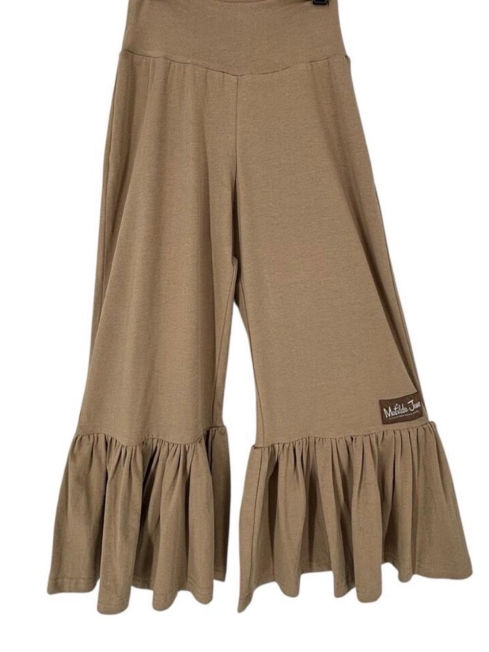 Matilda Jane Taupe Ruffle Hem Wide-Leg Skirted Pants